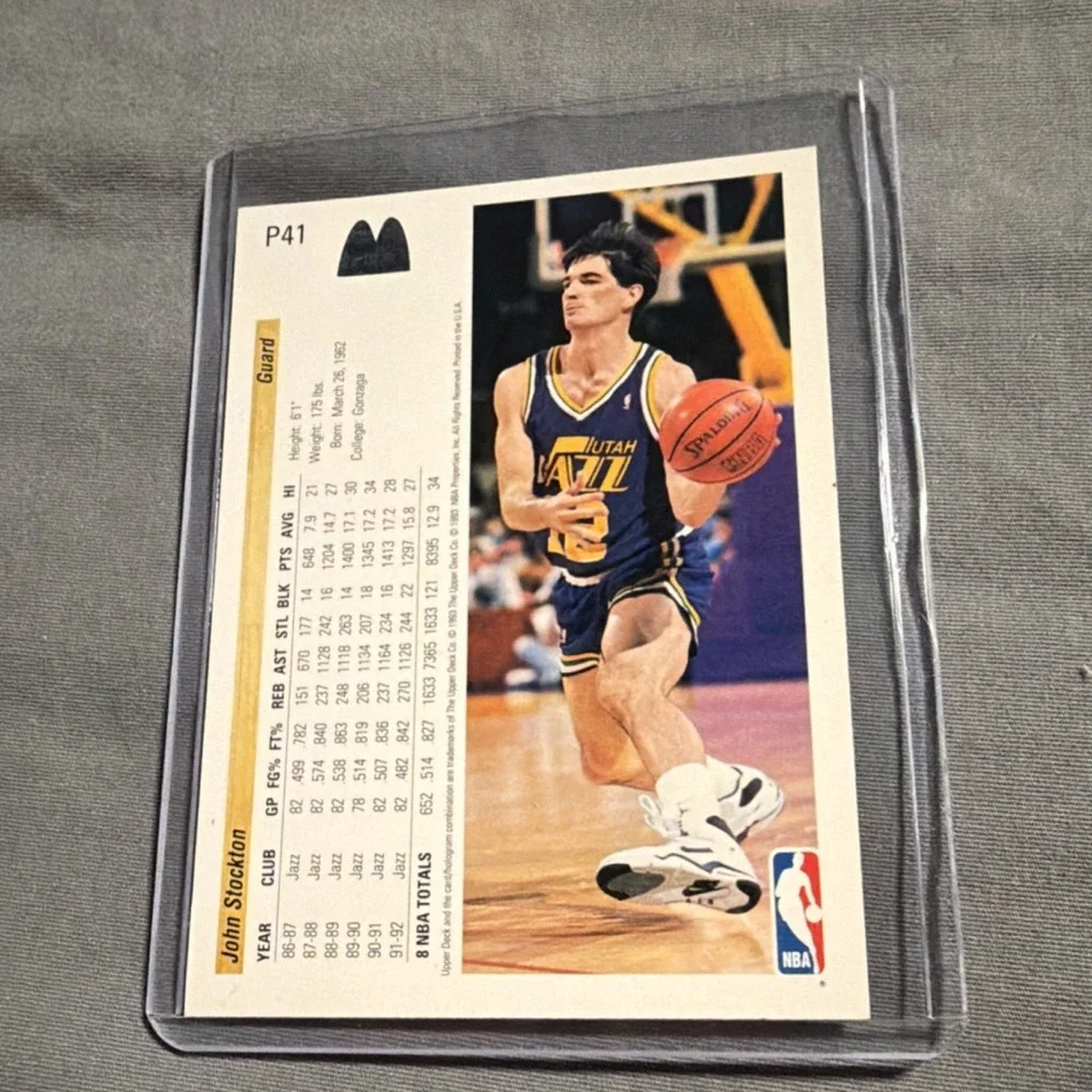 Upper Deck 1992-93 McDonald's John Stockton #P41 Utah Jazz Basketball Card NBA
